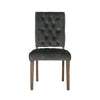 Zavie Dining Chair Set of 2 | Charcoal Diamond Stitched Faux Leather