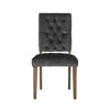 Zavie Dining Chair Set of 2 | Charcoal Diamond Stitched Faux Leather BM335299