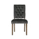 Zavie Dining Chair Set of 2 | Charcoal Diamond Stitched Faux Leather BM335299