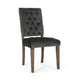 Zavie Dining Chair Set of 2 | Charcoal Diamond Stitched Faux Leather