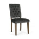 Zavie Dining Chair Set of 2 | Charcoal Diamond Stitched Faux Leather BM335299