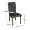 Zavie Dining Chair Set of 2 | Charcoal Diamond Stitched Faux Leather BM335299