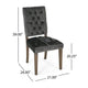 Zavie Dining Chair Set of 2 | Charcoal Diamond Stitched Faux Leather BM335299