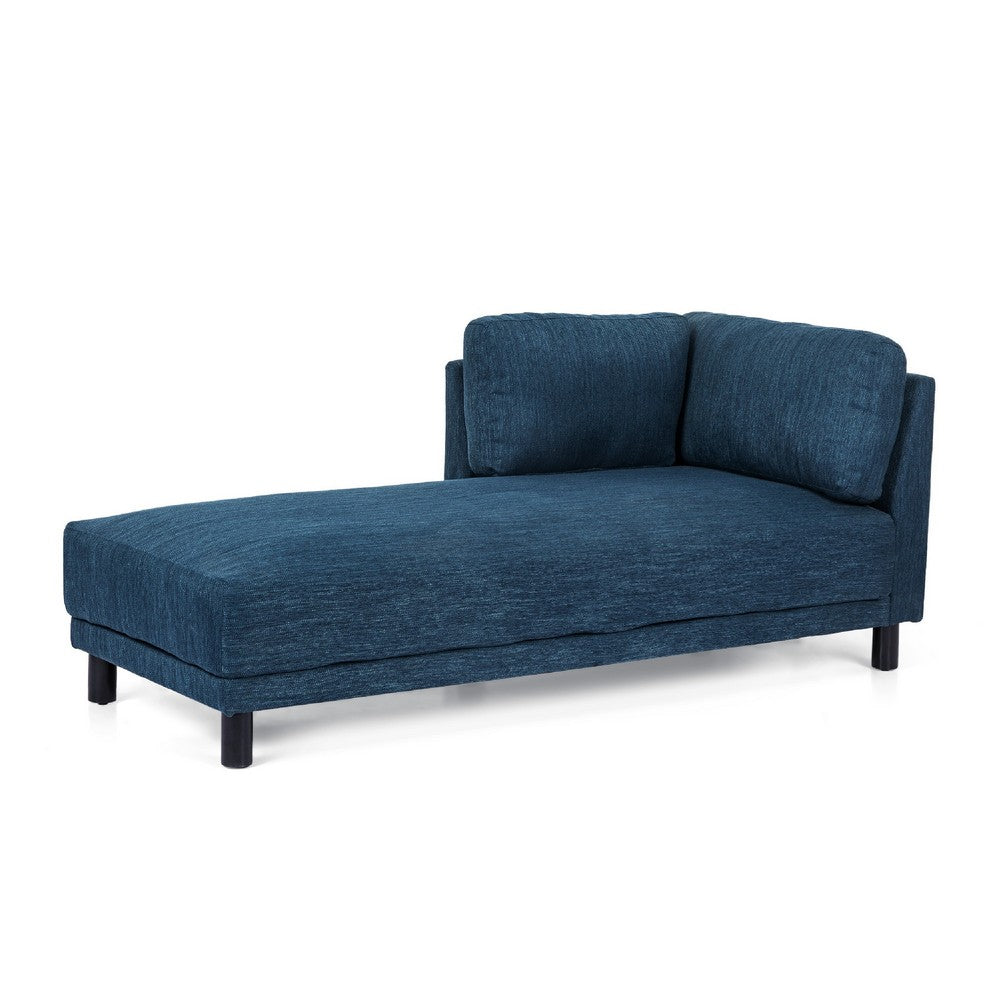 Selly Chaise Lounger with Soft Shape | Modern Navy Blue Fabric