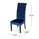 Marie Dining Chair Set of 2 | Birch Wood | High Back Navy Blue Velvet