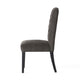 Elona Dining Chair Set of 2 | Crown Top | Gray Tufted Diamond Stitched