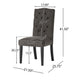 Elona Dining Chair Set of 2 | Crown Top | Gray Tufted Diamond Stitched