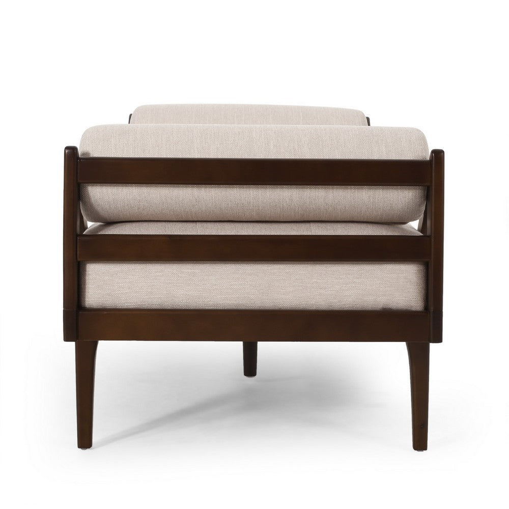 Henry Chaise Lounger | 2 Rolled Bolster Pillows | Beige Waffle Stitch