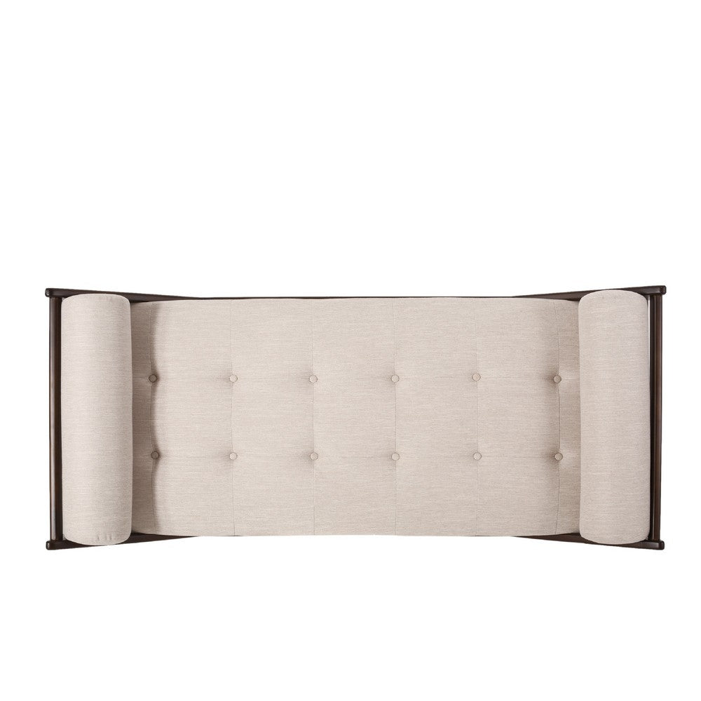 Henry Chaise Lounger | 2 Rolled Bolster Pillows | Beige Waffle Stitch