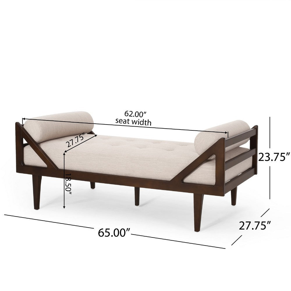 Henry Chaise Lounger | 2 Rolled Bolster Pillows | Beige Waffle Stitch BM335307