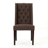 Greg Dining Chair Set of 2 | High Wingback | Birch Wood | Brown Fabric BM335308