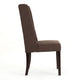 Greg Dining Chair Set of 2 | High Wingback | Birch Wood | Brown Fabric