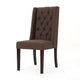 Greg Dining Chair Set of 2 | High Wingback | Birch Wood | Brown Fabric BM335308