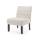 Janine Accent Chair Set of 2 | Beige Button Tufted Waffle Stitch