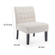 Janine Accent Chair Set of 2 | Beige Button Tufted Waffle Stitch