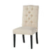 Vizi Dining Chair Set of 2 | Parson Style Natural Beige Tufted Fabric