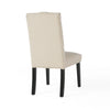 Vizi Dining Chair Set of 2 | Parson Style Natural Beige Tufted Fabric