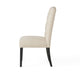 Vizi Dining Chair Set of 2 | Parson Style Natural Beige Tufted Fabric