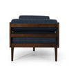 Henry Chaise Lounger with 2 Bolster Pillows | Waffle Stitch Blue