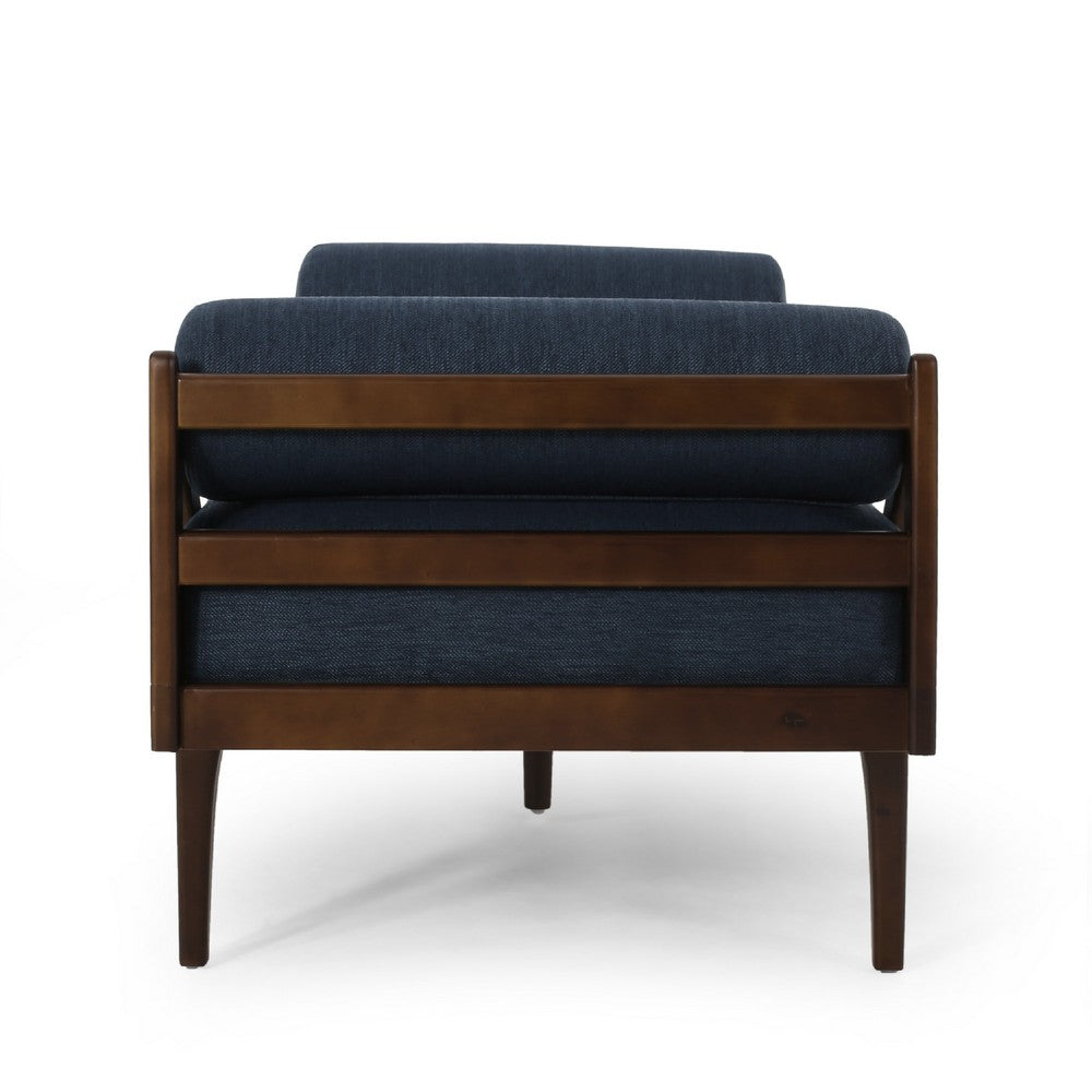 Henry Chaise Lounger with 2 Bolster Pillows | Waffle Stitch Blue