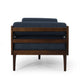 Henry Chaise Lounger with 2 Bolster Pillows | Waffle Stitch Blue