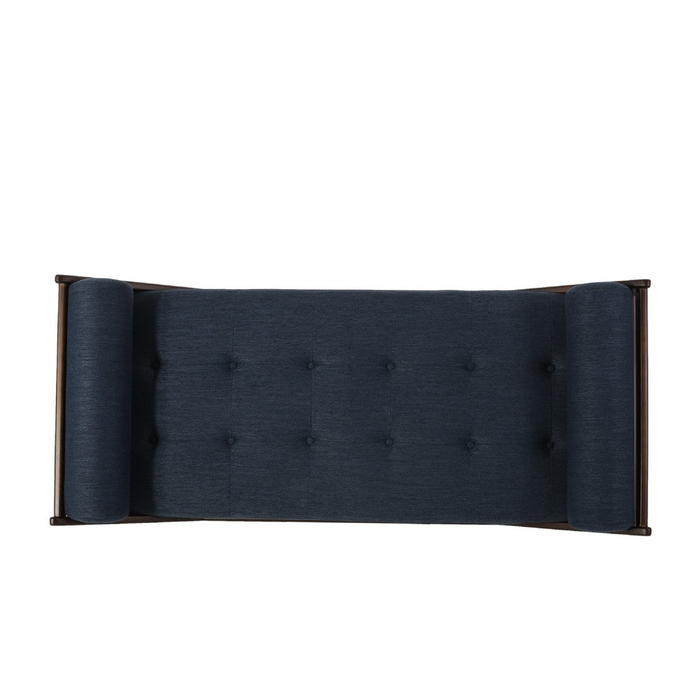 Henry Chaise Lounger with 2 Bolster Pillows | Waffle Stitch Blue