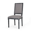 Ryma Dining Chair Set of 2 | Transitional Black Fluted Legs | Gray