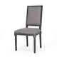 Ryma Dining Chair Set of 2 | Transitional Black Fluted Legs | Gray