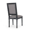 Ryma Dining Chair Set of 2 | Transitional Black Fluted Legs | Gray