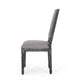 Ryma Dining Chair Set of 2 | Transitional Black Fluted Legs | Gray