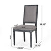 Ryma Dining Chair Set of 2 | Transitional Black Fluted Legs | Gray