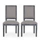 Ryma Dining Chair Set of 2 | Transitional Black Fluted Legs | Gray