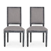 Ryma Dining Chair Set of 2 | Transitional Black Fluted Legs | Gray