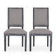 Ryma Dining Chair Set of 2 | Transitional Black Fluted Legs | Gray