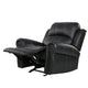 Manual Glider Recliner Chair | Nailhead Trim Plush Black Faux Leather BM335317
