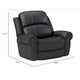 Manual Glider Recliner Chair | Nailhead Trim Plush Black Faux Leather BM335317