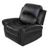 Manual Glider Recliner Chair | Nailhead Trim Plush Black Faux Leather