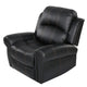Manual Glider Recliner Chair | Nailhead Trim Plush Black Faux Leather