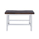 3pc Counter Height Dining Table Set with Saddle Stools | White Brown BM335318