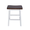 3pc Counter Height Dining Table Set with Saddle Stools | White Brown BM335318