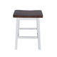 3pc Counter Height Dining Table Set with Saddle Stools | White Brown BM335318