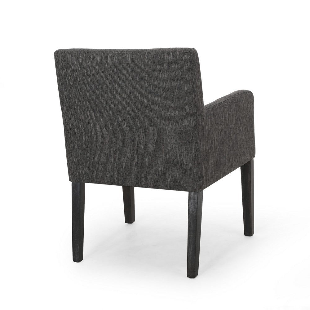 Accent Armchair | Modern Track Arms | Charcoal Gray Textured Fabric BM335319