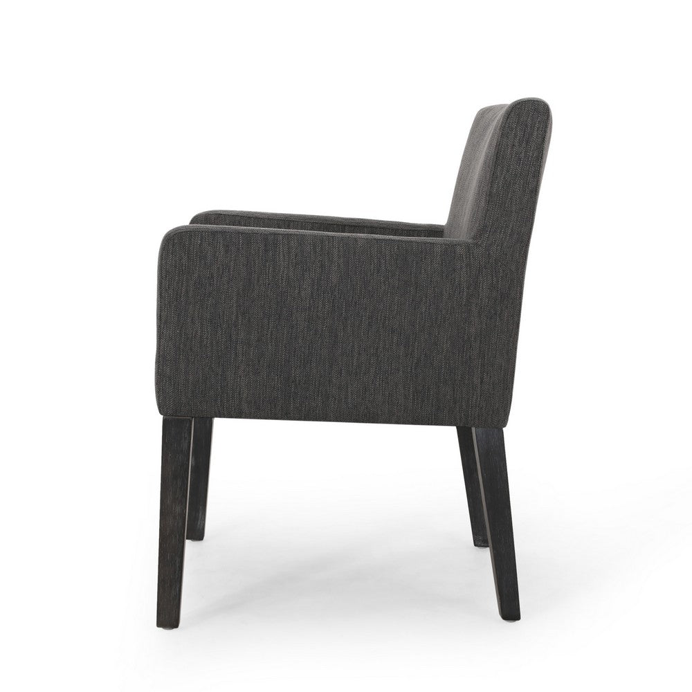 Accent Armchair | Modern Track Arms | Charcoal Gray Textured Fabric