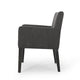 Accent Armchair | Modern Track Arms | Charcoal Gray Textured Fabric