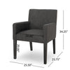 Accent Armchair | Modern Track Arms | Charcoal Gray Textured Fabric