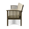 Gerry Outdoor Bench Sofa Cream Foam Pads Gray Acacia Wood 78 Inch BM335320