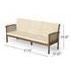 Gerry Outdoor Bench Sofa, Cream Foam Pads, Gray Acacia Wood 78 Inch