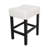 Counter Stool Seat of 2 | Ivory Bonded Leather Saddle Seat | Black BM335321