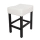 Counter Stool Seat of 2 | Ivory Bonded Leather Saddle Seat | Black BM335321