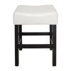 Counter Stool Seat of 2 | Ivory Bonded Leather Saddle Seat | Black